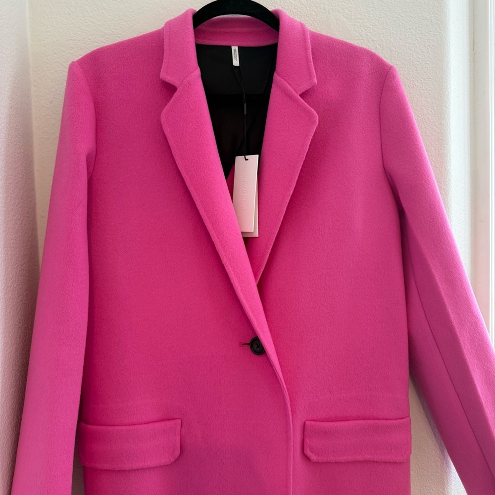 NWT Helmut Lang Bubblegum Pink Doubleface Wool Blazer Coat Womens XS